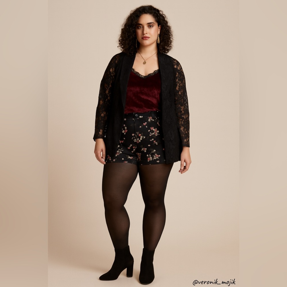 Floral Black Women's Shorts